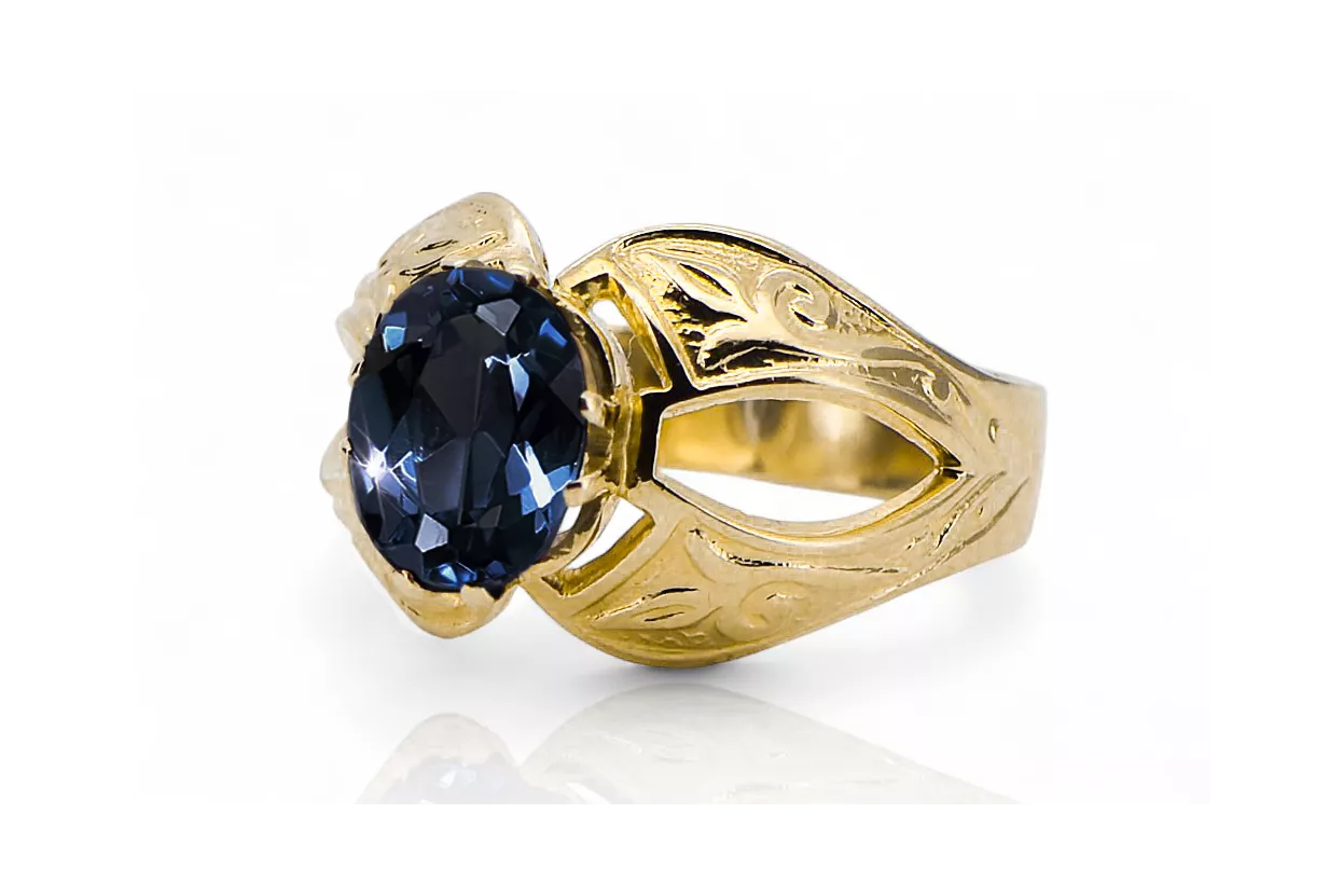  Ζαφείρι Κίτρινος χρυσός 14 καρατίων Vintage vrc135y